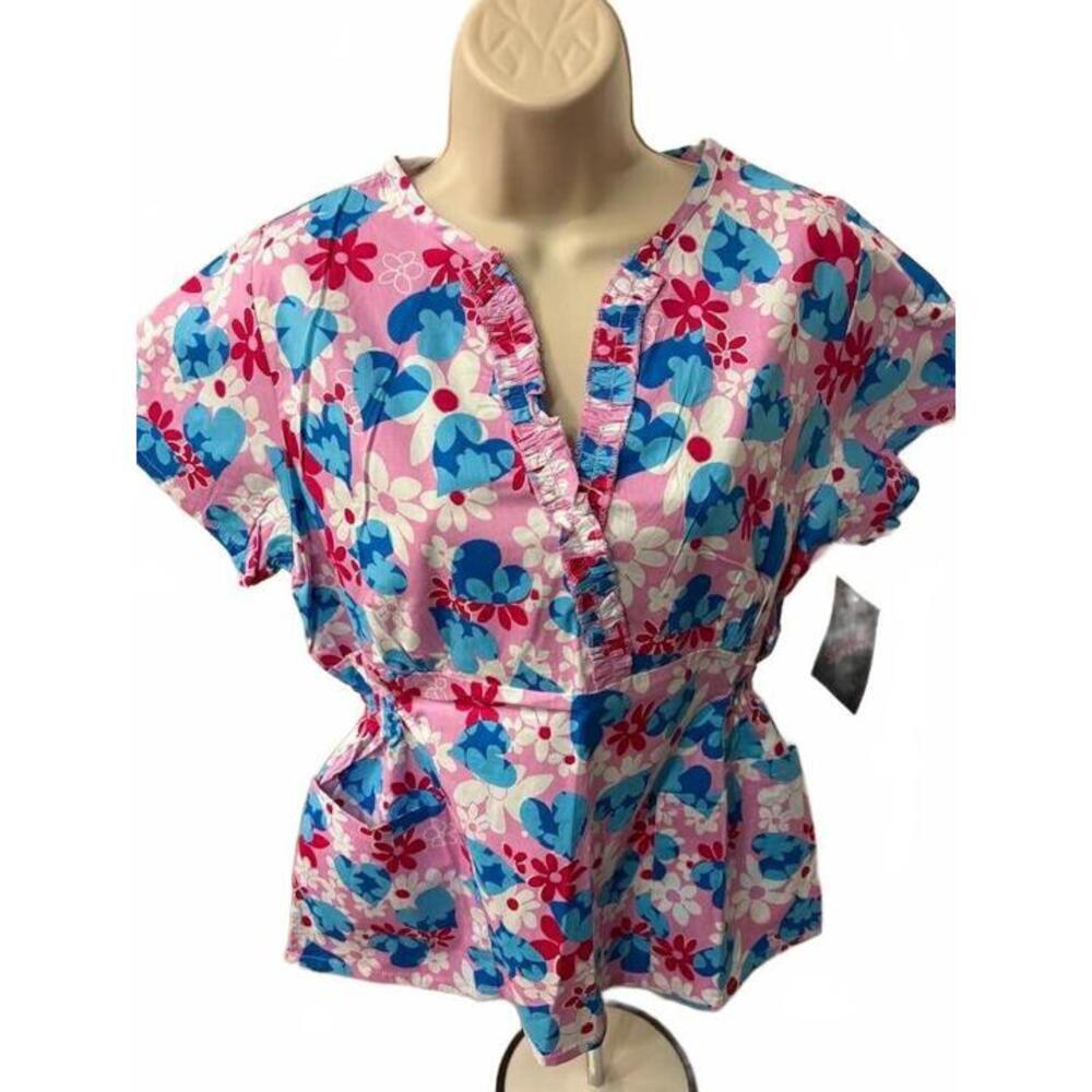 FLEX WOMENS SCRUB‎ TOP SMALL PINK
